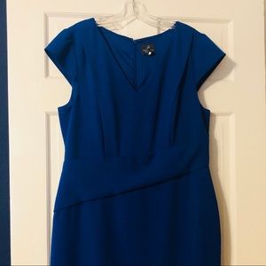 Adrianna Papell Blue Dress, great for work!